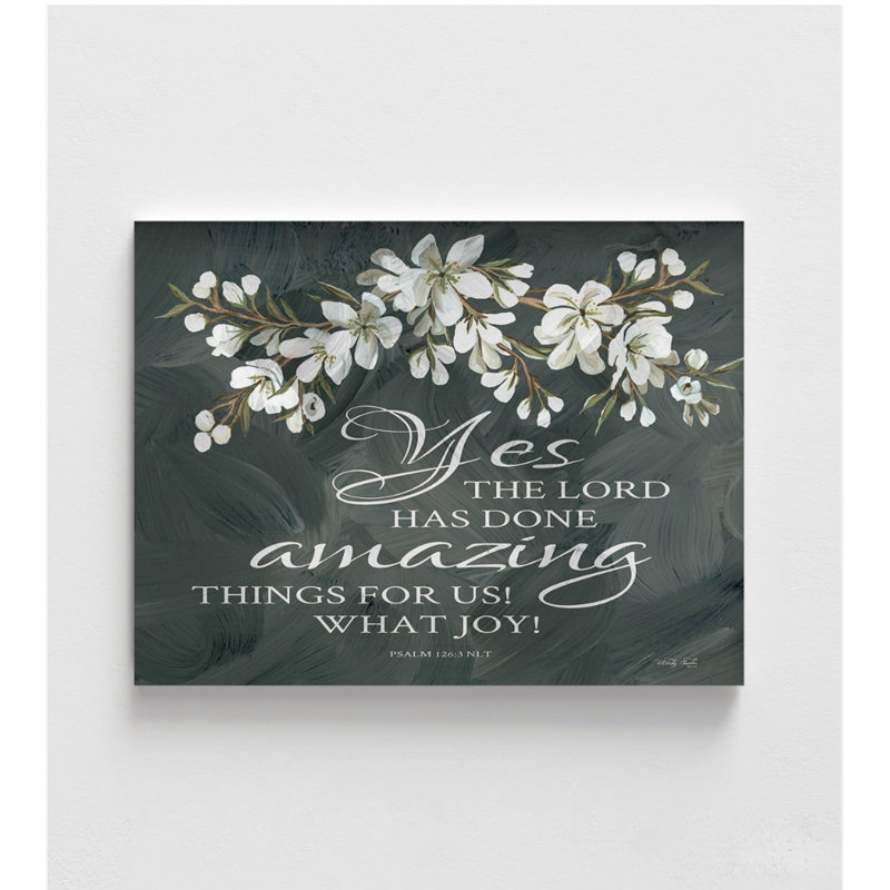 «Amazing Things» par Cindy Jacobs, reproduction encadrée de psaume 126: 3, impression de choses étonnantes, impression de très grandes fleurs blanches
