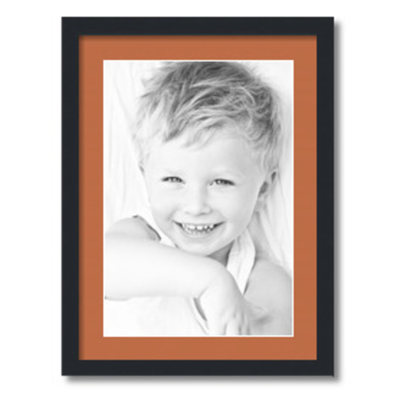 Matte Picture Frame with Mat, Red Orange