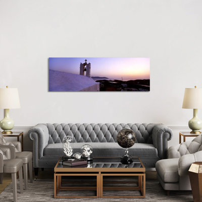 Bell Tower On A Building, Ios, Cyclades Islands, Greece by Panoramic Images - Panoramic Gallery-Wrapped Canvas Giclée on Canvas