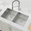 Évier de cuisine encastré à double cuve 33 po x 19 po, lavabo encastré à la main brossé (évier seulement), évier de cuisine moderne