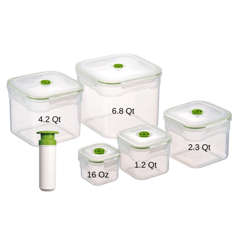 Lasting Freshness Vacuum Seal 5 Container Food Storage Set