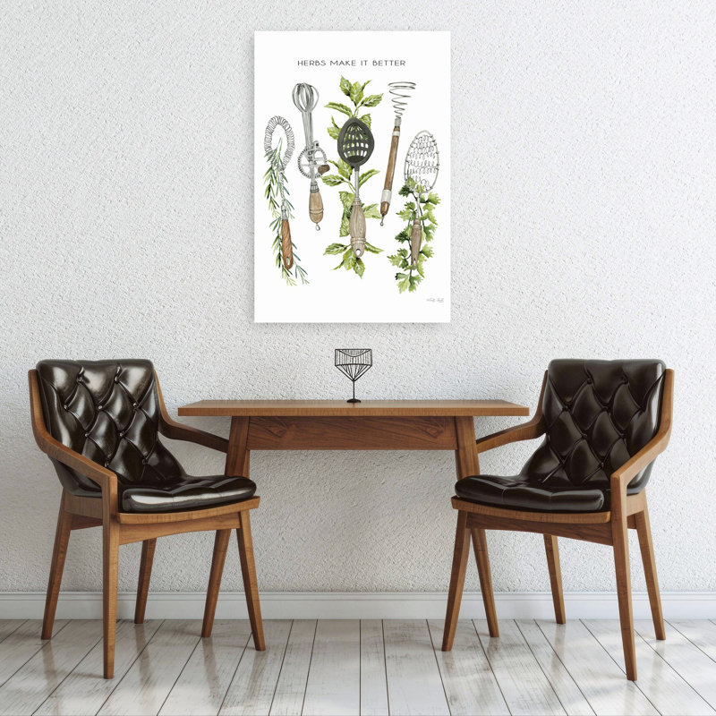 Herbs Make It Better Rustic Vintage Abstract Spring Wall Art Print 1 Piece Wrapped Canvas Wall Art, 91.44cm H x 60.96cm W