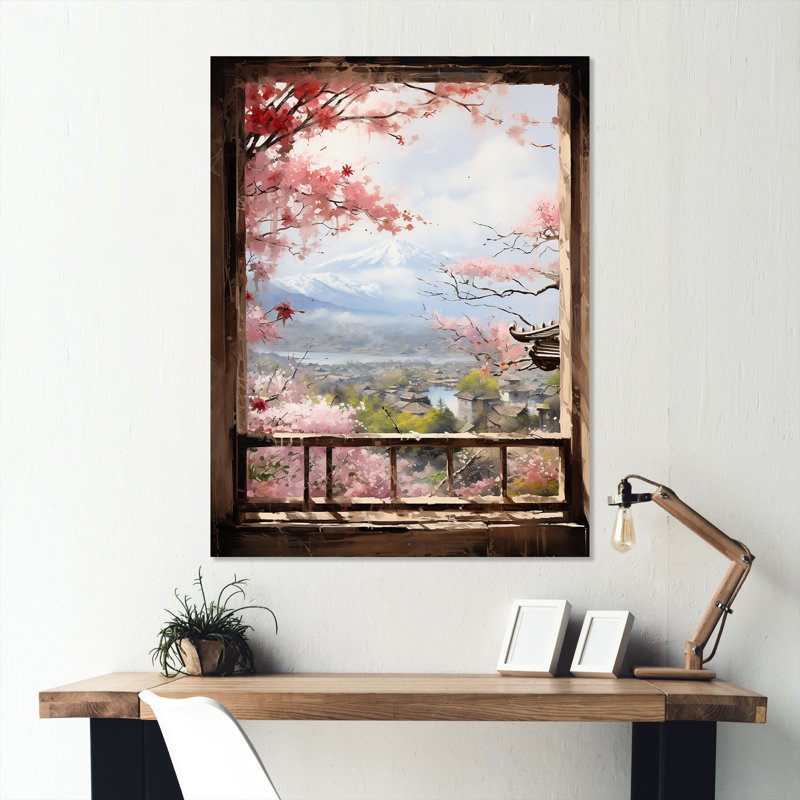«Pink Window To Hiroshima IV», art mural en métal au Japon, H 32 po x l 16 po x P 1 po