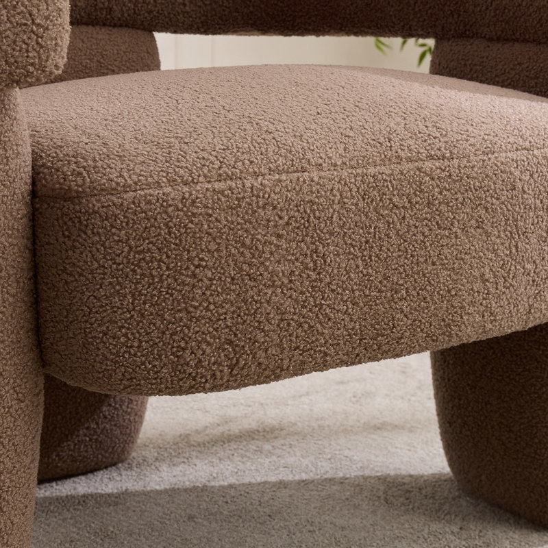 34.6'' Wide Modern Upholstered Accent Armchair, Brown