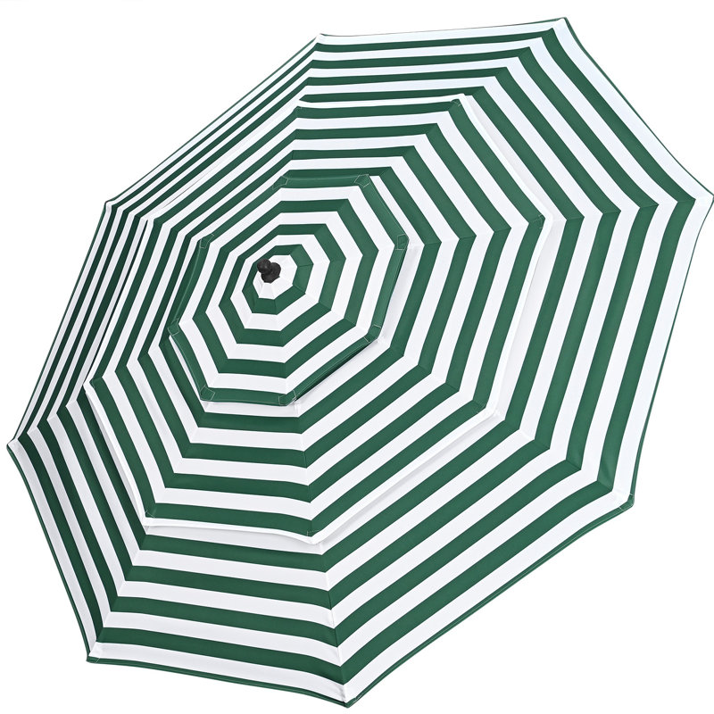 Parasol de remplacement pour terrasse de 9 pi 3 étages 9 pi, Vert/blanc
