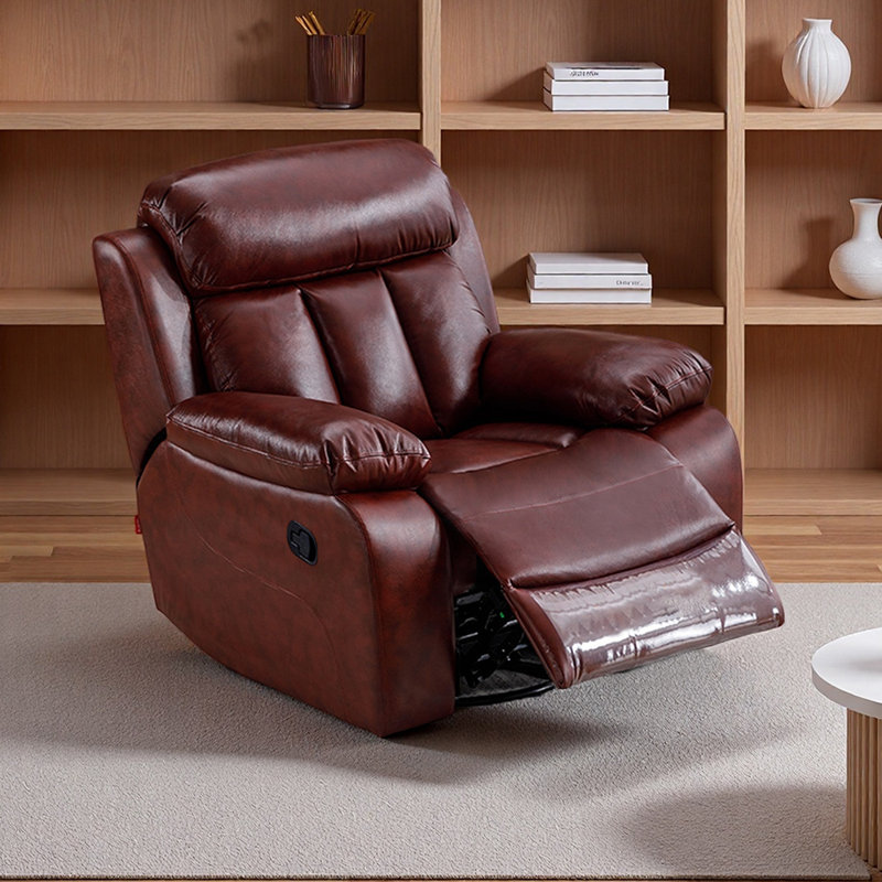Living Room Multi-Functional Single Recliner, Wine Red