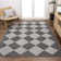 Utgard Classic Geometric Diamond Pattern Dark Gray/Light Gray Rug
