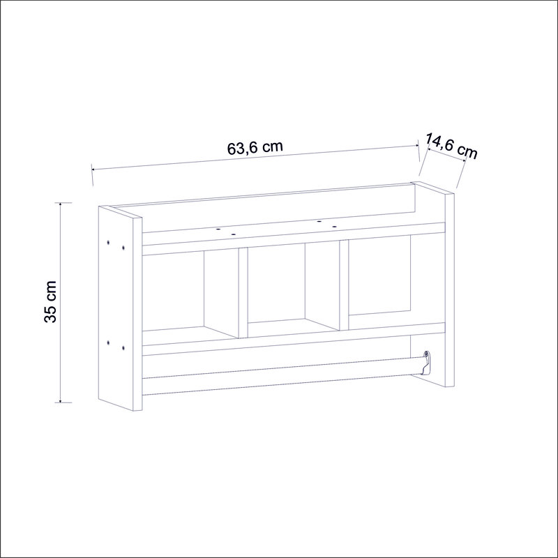 Tablette murale moderne, couleur anthracite, 25,0 po x 13,8 po x 5,8 po | 100% panneau de particules enduit de mélamine, épaisseur: 0,7 pouce | Solution de rangement élégante pour la maison et le bureau, design durable et élégant