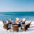 Algird 8 - Person Patio Dining Set Round Table with Cushions Included