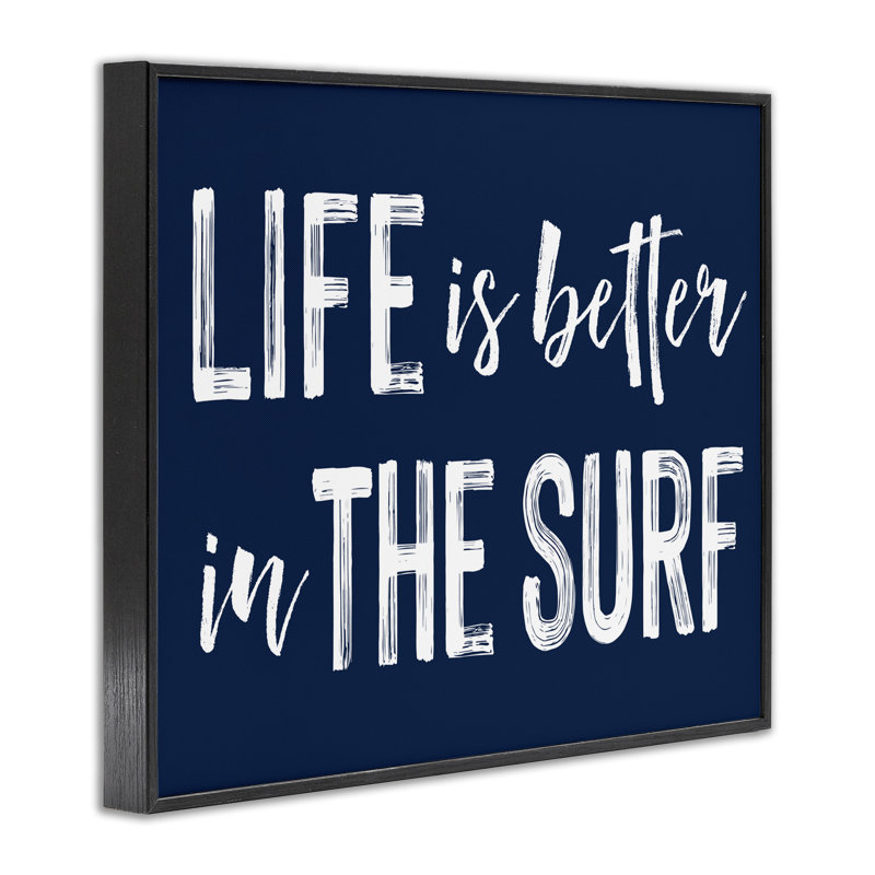 «Life Better In Surf», estampe numérique giclée, design par lettré et doublé, H 11 po x l 14 po, Giclée encadrée noir minuit