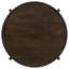 Table basse ronde en bois massif brun foncé Mavis