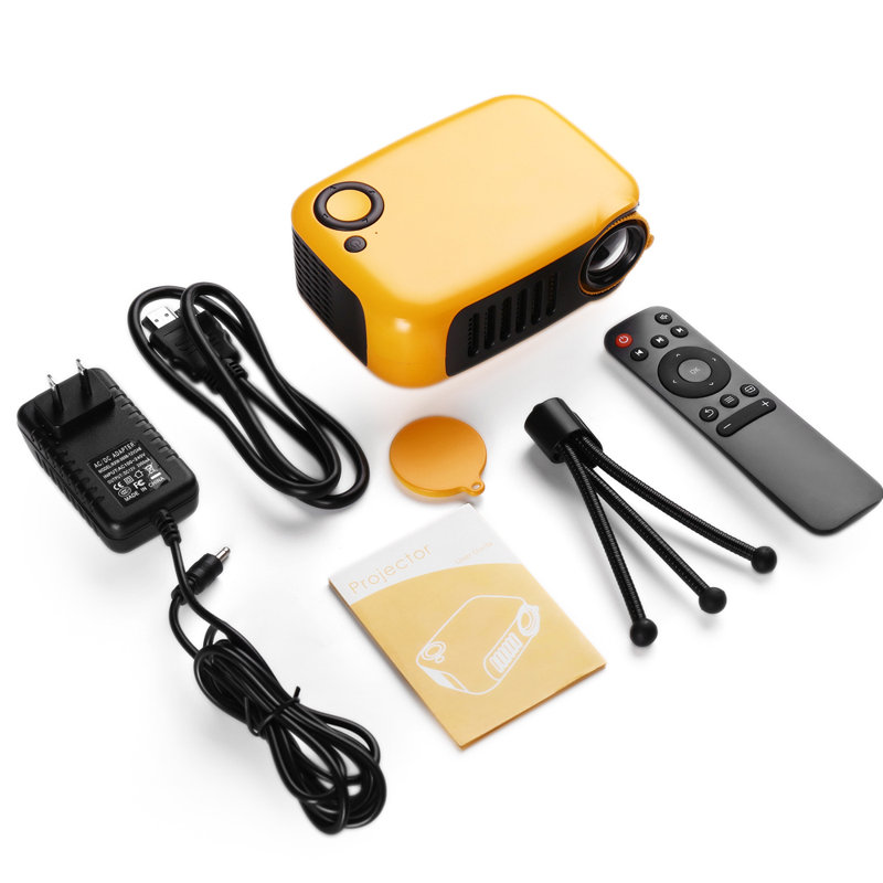 Bruce&Shark Home Theater Projector 800 Lumens Portable Projector with Remote Included, Yellow