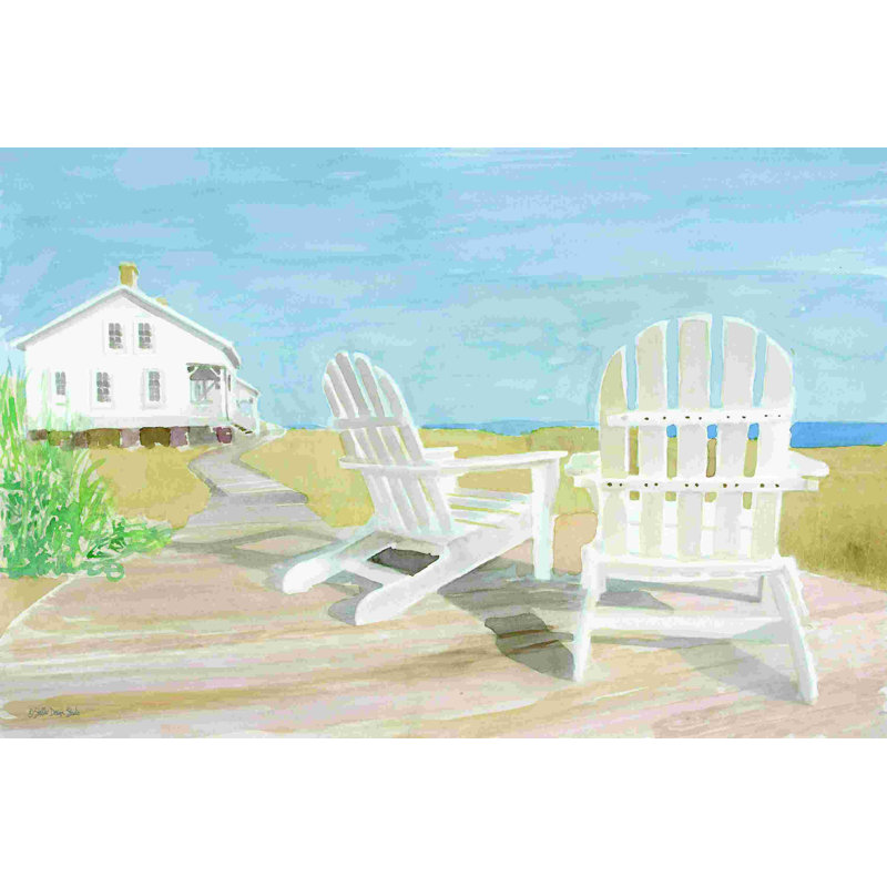 Chaises de plage 1, H 12 po x l 18 po, Non, Papier avec cadre unique doré