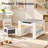 Kids Wood Table & 2 Chairs Set, 4 in 1 Children Activity Table w/Double Bookcase, Blackboard, Toddler Furniture Set-1300834040