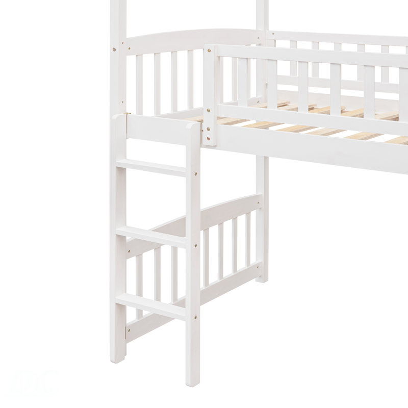 Lit mezzanine simple avec glissade, lit maison avec glissade