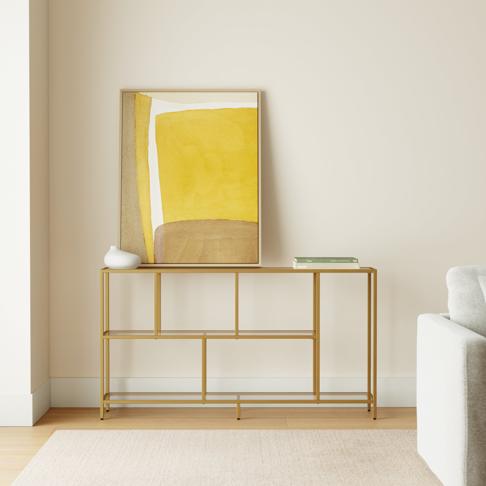 Anishia 52'' Console Table, Brass