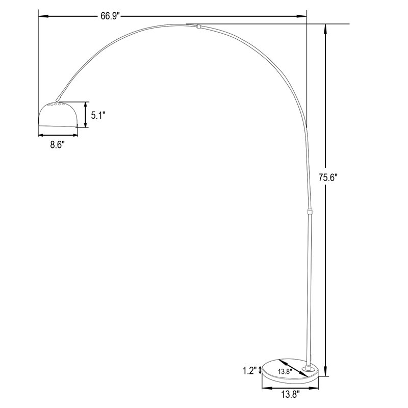 Lampe sur pied arquée 75,6 po Eckehard, Or
