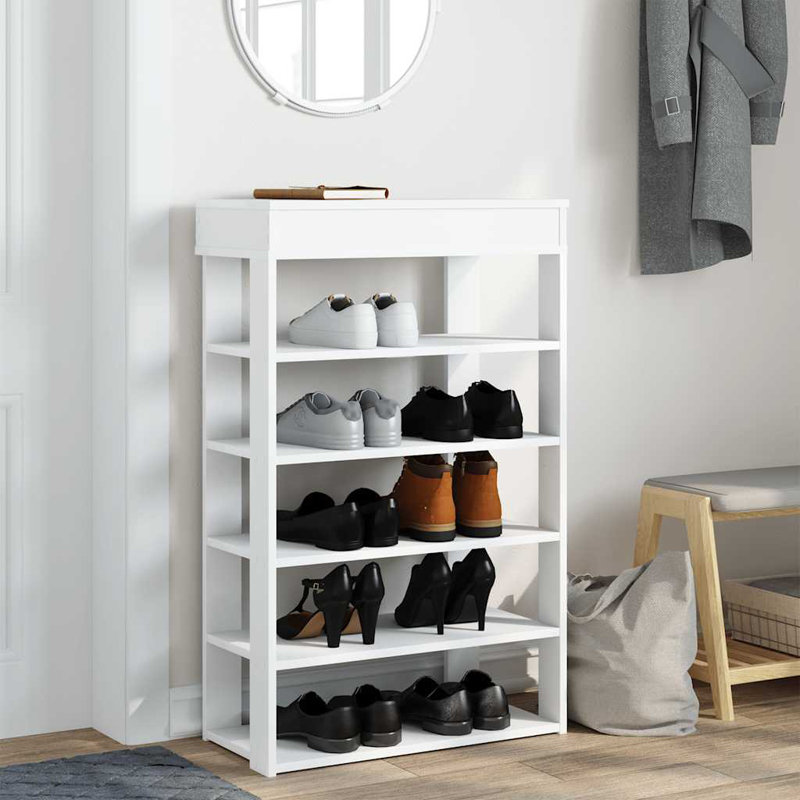 Shoe Rack 80X30x98 Cm Engineered Wood, White, 98cm H x 80cm W x 30cm D