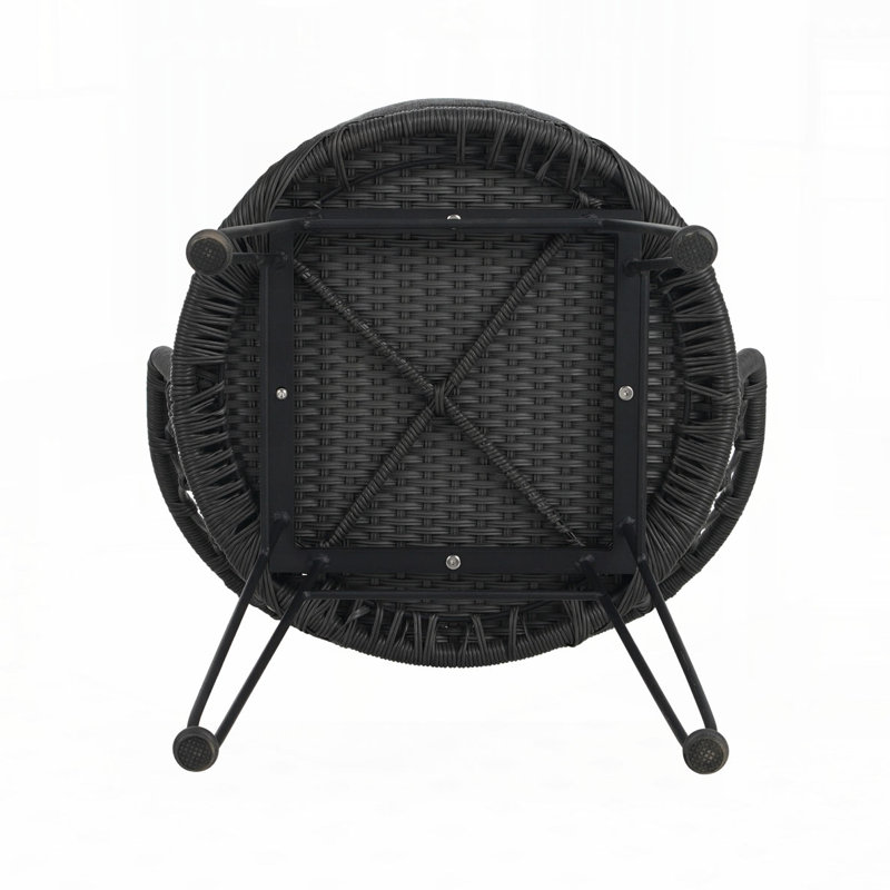 Outdoor Armless Chair, Grey/Black