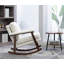 Chaise d'appoint Mid-Century moderne, chaise berçante avec structure en bois, chaises de salon rembourrées