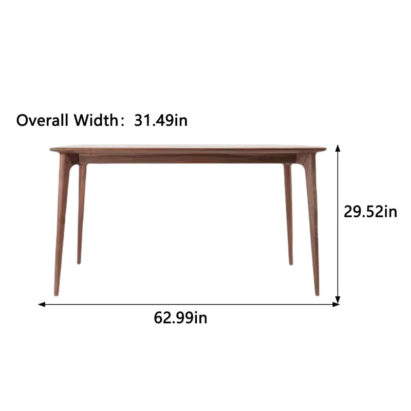 Maxtyn Ash Solid Wood Dining Table, 31.49" W x 62.99" L