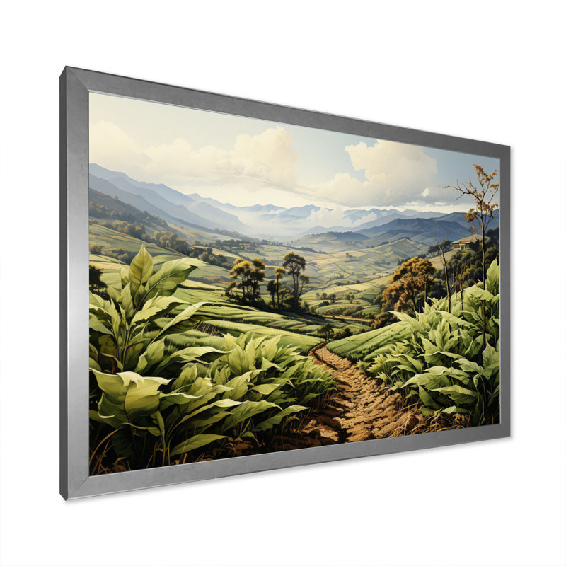 Cuba Tobacco Fields I - Landscapes Wall Art Prints, H 12 po x l 20 po x P 1 po, Cadre simple argenté