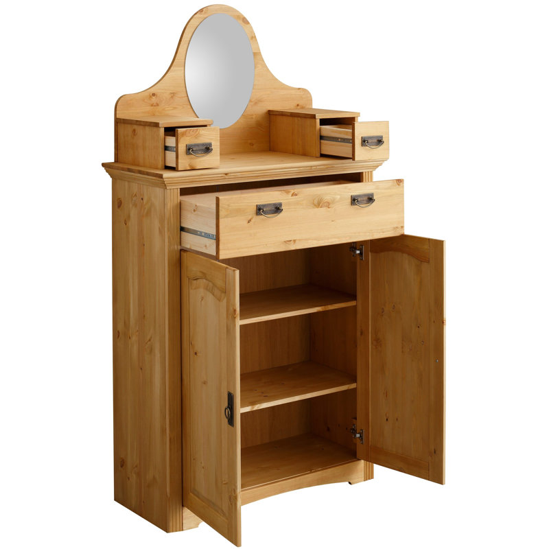 Hurtado Solid Wood 94.2cm W 3 - Drawer Chest of Drawers, Natural Brown Oil