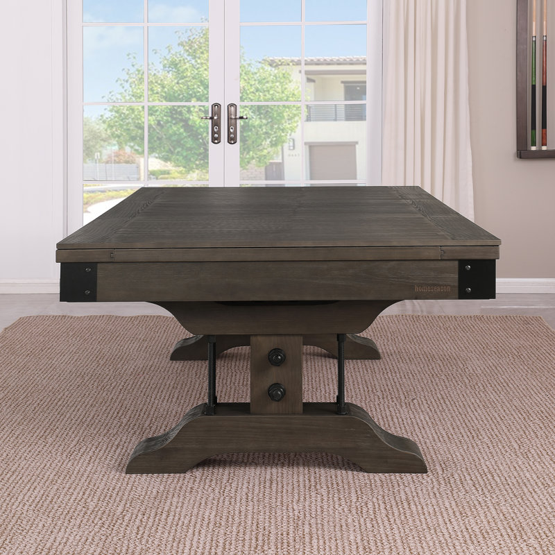 Table de billard Manchester, Gris anthracite résistant à l'eau, Oui, Brun patiné