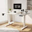Bureau debout ergonomique électrique 55 "avec contremarche pour moniteur, tablette Cpu et 4 préréglages de mémoire - Finition fibre de carbone blanche-389461386