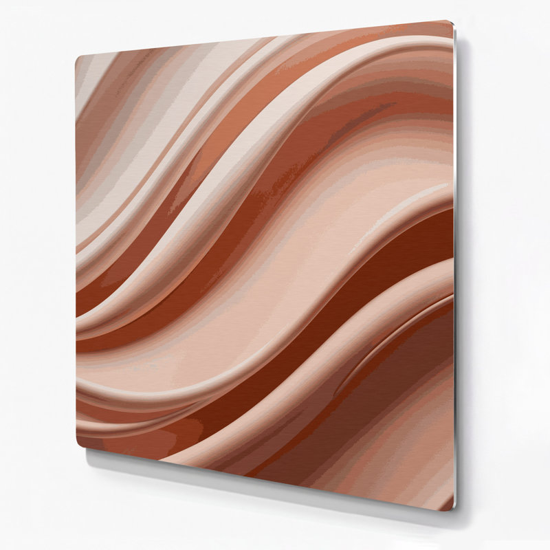 Gradient Abstract 73 Brown Metal Wall Art, 12" H x 12" W
