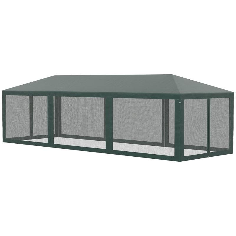 Auvent de tente de fête 10 pi x 28 pi Outsunny, Vert