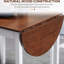 Table de salle à manger pliante en bois massif, bureau de salle à manger Kichen à abattants pour petits espaces, petite cuisine, table ronde pliante extensible pour la maison, appartement, bureau, brun