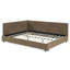 Lit de jour confortable grand, revêtu de velours, pour cadre de lit de chambre à coucher et de salon avec revêtement, brun