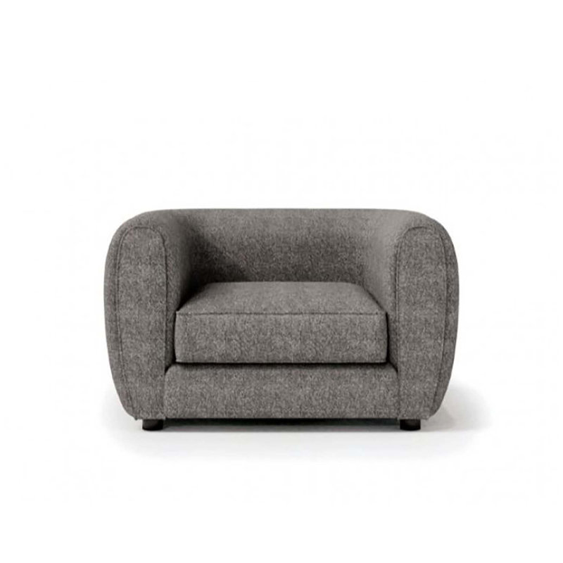 Chaise d'appoint Dly, accoudoirs de style smoking, coussins moelleux, Gris anthracite