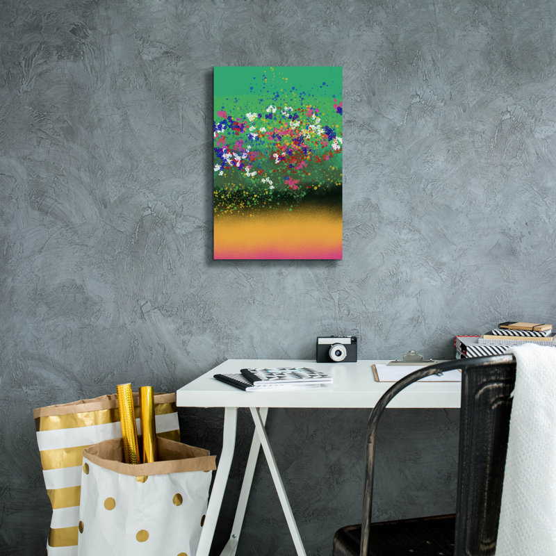 «Windflowers» par Cesare Bellassai, art mural sur toile, H 18 po x l 12 po x P 0,75 po