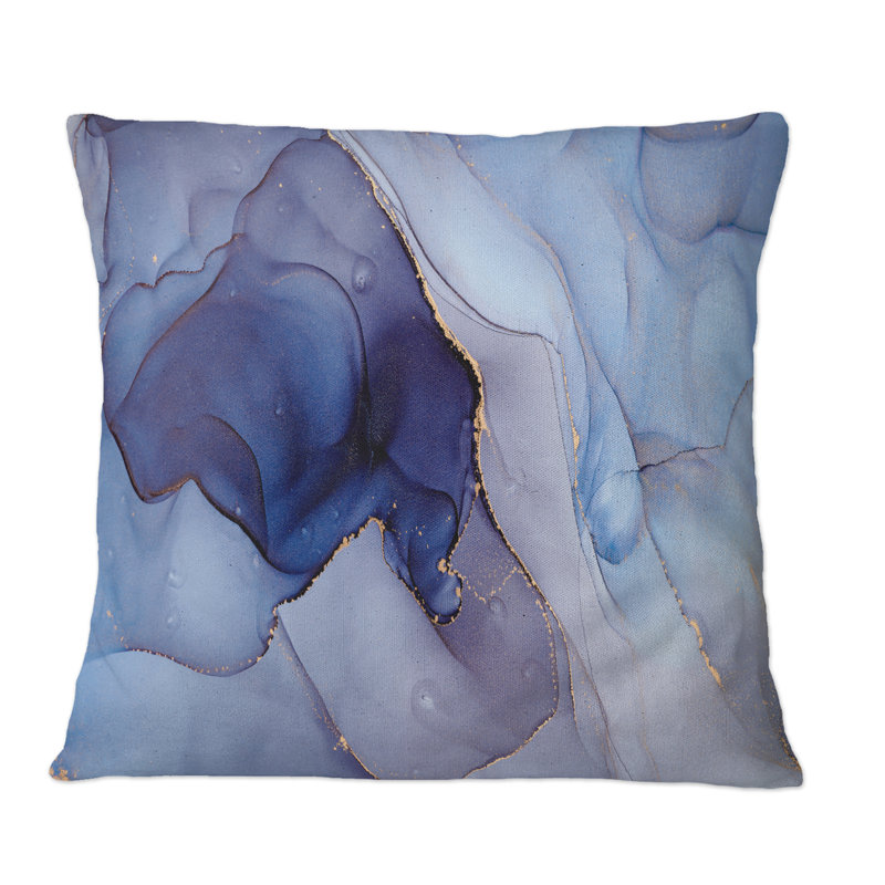 Coussin décoratif mauve à motif floral abstrait et mauve, 16 po x 16 po