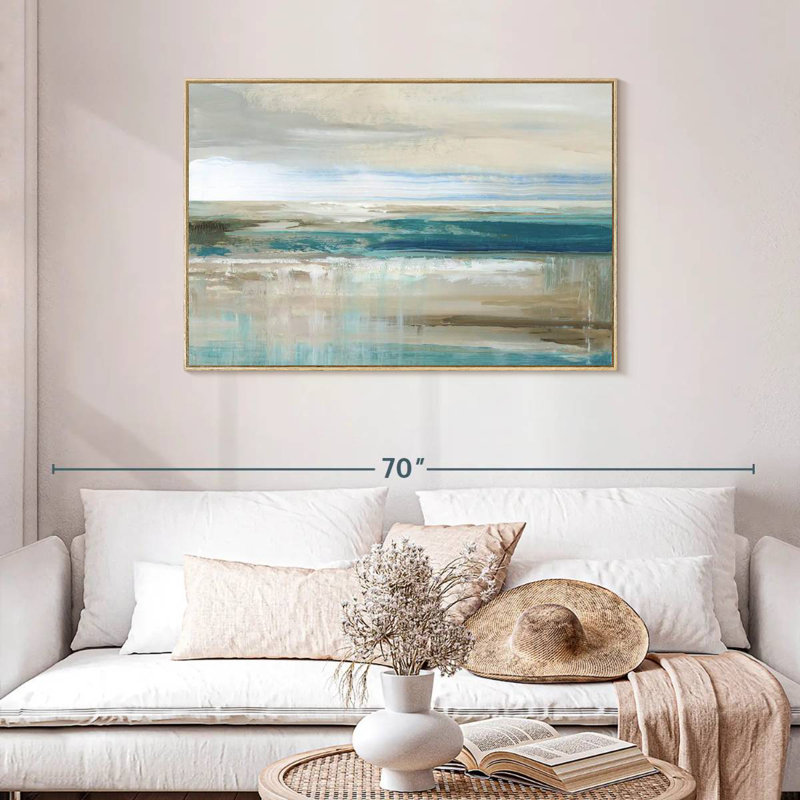 Mer de Kofi, Cadre flottant en bois naturel, 43 po x 29 po