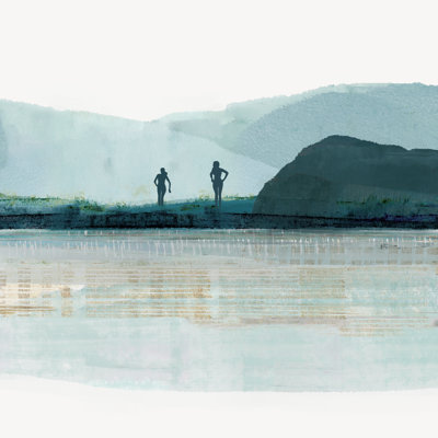 «Hues Of Indgio I» sur toile par Flora Kouta