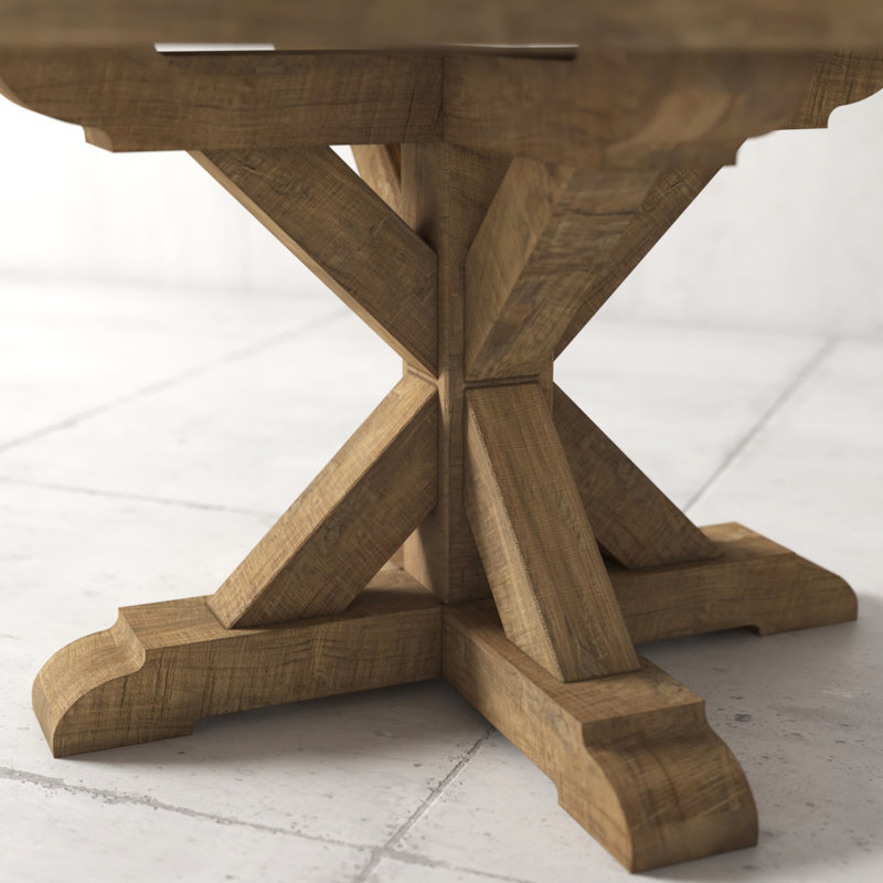 Table de salle à manger en bois de pin massif 48 "Lampert, H 30 po x L 48 po x l 48 po, Naturel