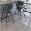 Ensemble de 4 tabourets de bar, chaise d'îlot de cuisine non réglable, tabouret de bar rotatif à 360 degrés, tabouret de bar couvert avec dossier et repose-pieds