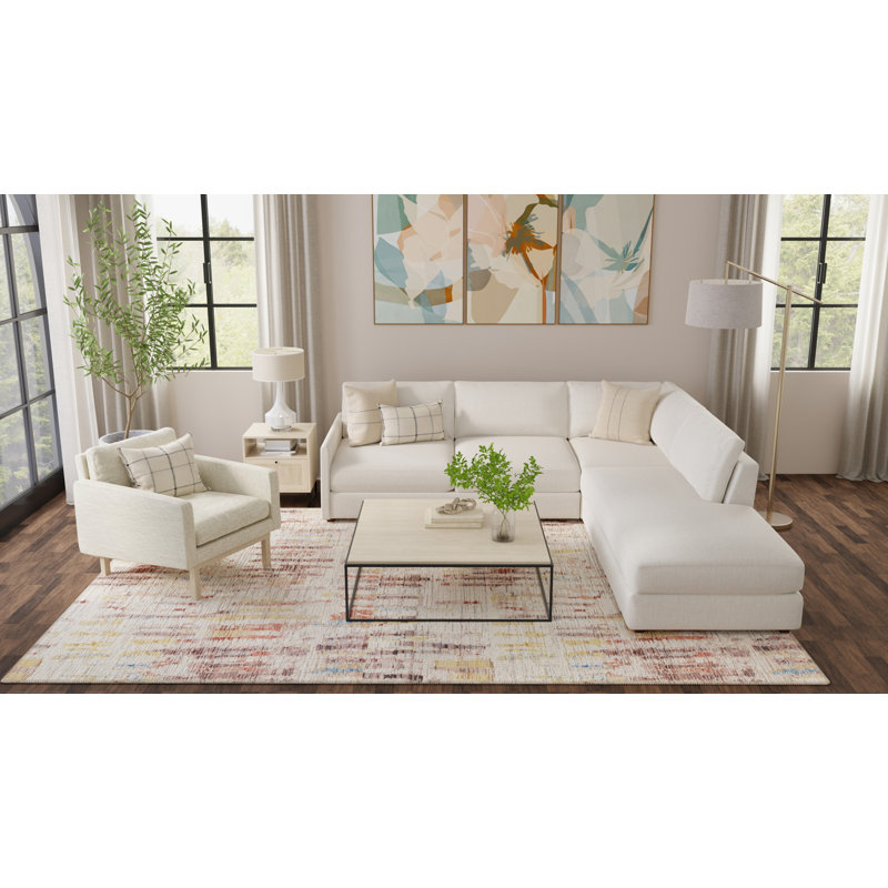Tapis rose Tashaun, Rectangle 3 pi 6 po x 5 pi 6 po