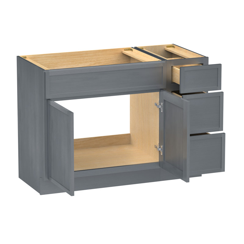 Base de meuble-lavabo simple 48 po seulement, Argent argent