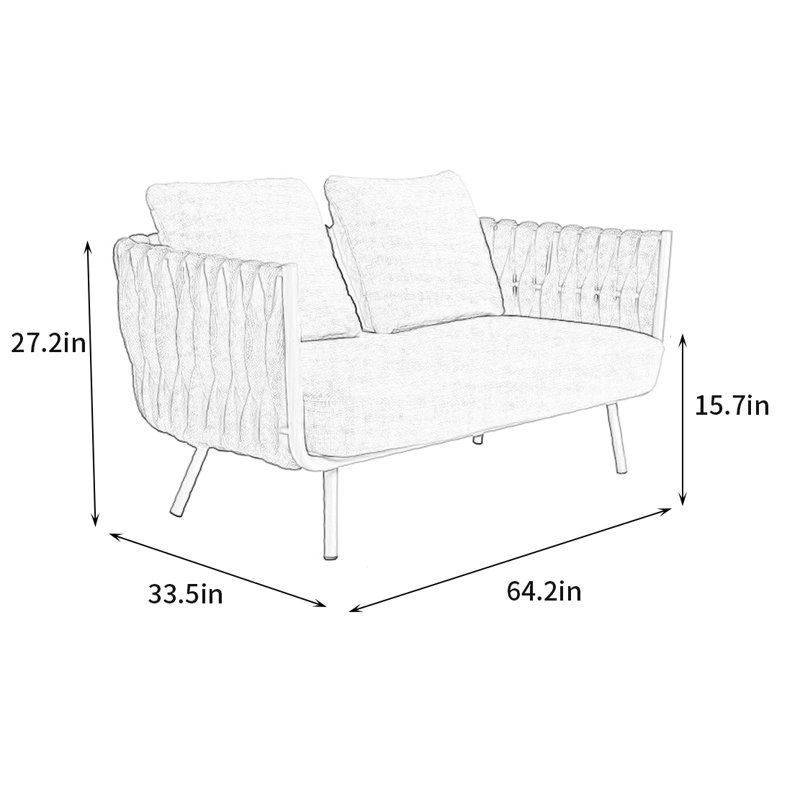 Canapé d'extérieur 64,17 d'extérieur avec coussins Sunbrella®