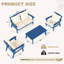 Canapé d'extérieur Hdpe, ensemble de 2 chaises avec coussins-793687365