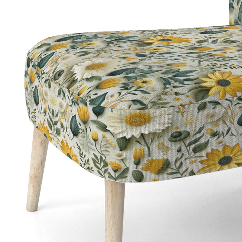 Boho Botanicals Boho Greens - Chaise d'appoint rembourrée scandinave, chaise d'appoint Botanical Nature