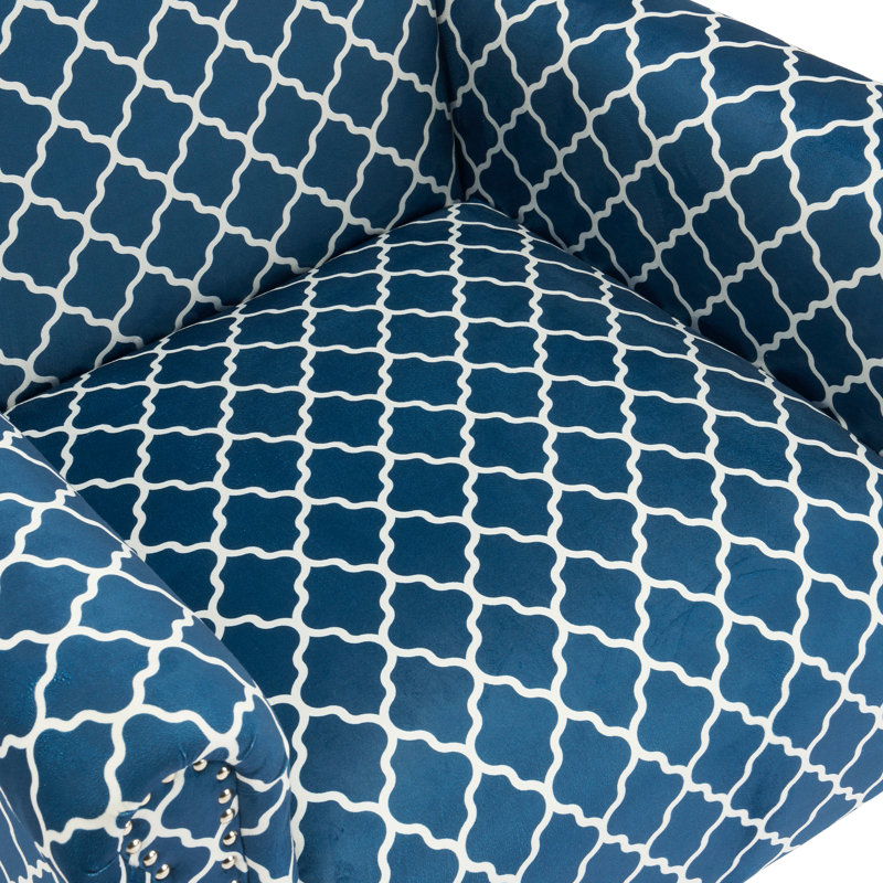 31.5"Wide Wing Back Upholstered Armchair With Nailhead Trim