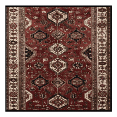 Machine Washable Persian Black Area Rug