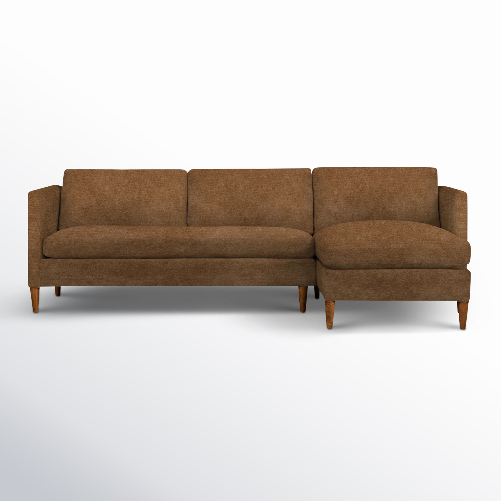 Clifford Chaise Sectional, Right Hand Facing, Nave Bark Performance Distressed Velvet