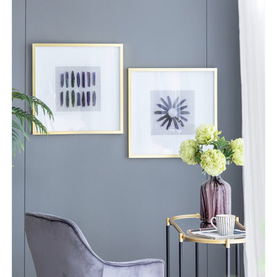 Décoration murale avec boîtes-cadres en agate mauve Grace, 23,6 po x 23,6 po x 1,2 po, sur 2 - rehausser votre espace avec 40% et 5% de velours de 23,5 po x 23,5 po