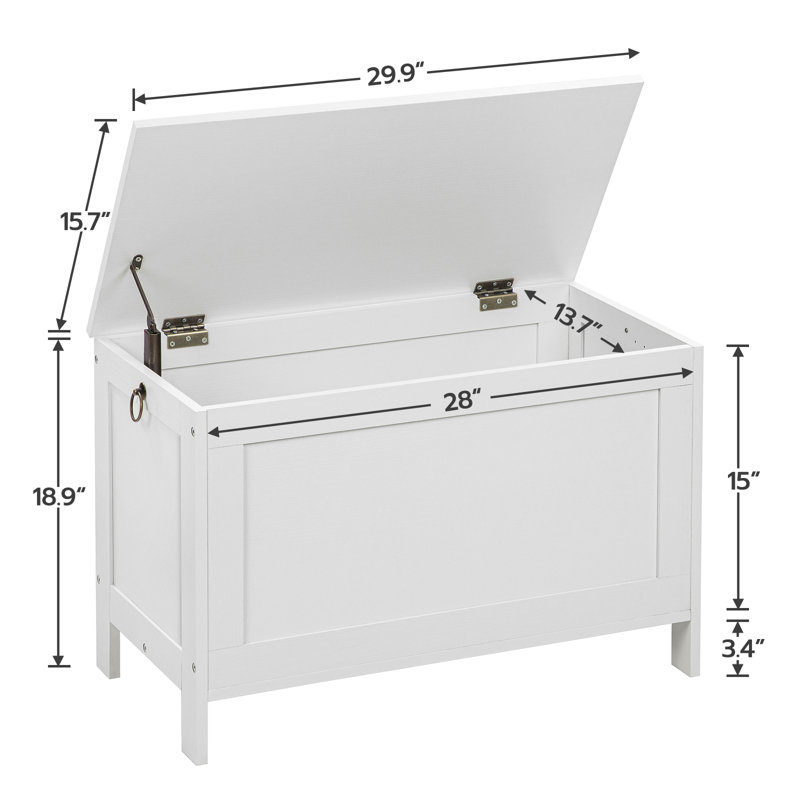 Val Blanket Storage Chest with Flip Top, White